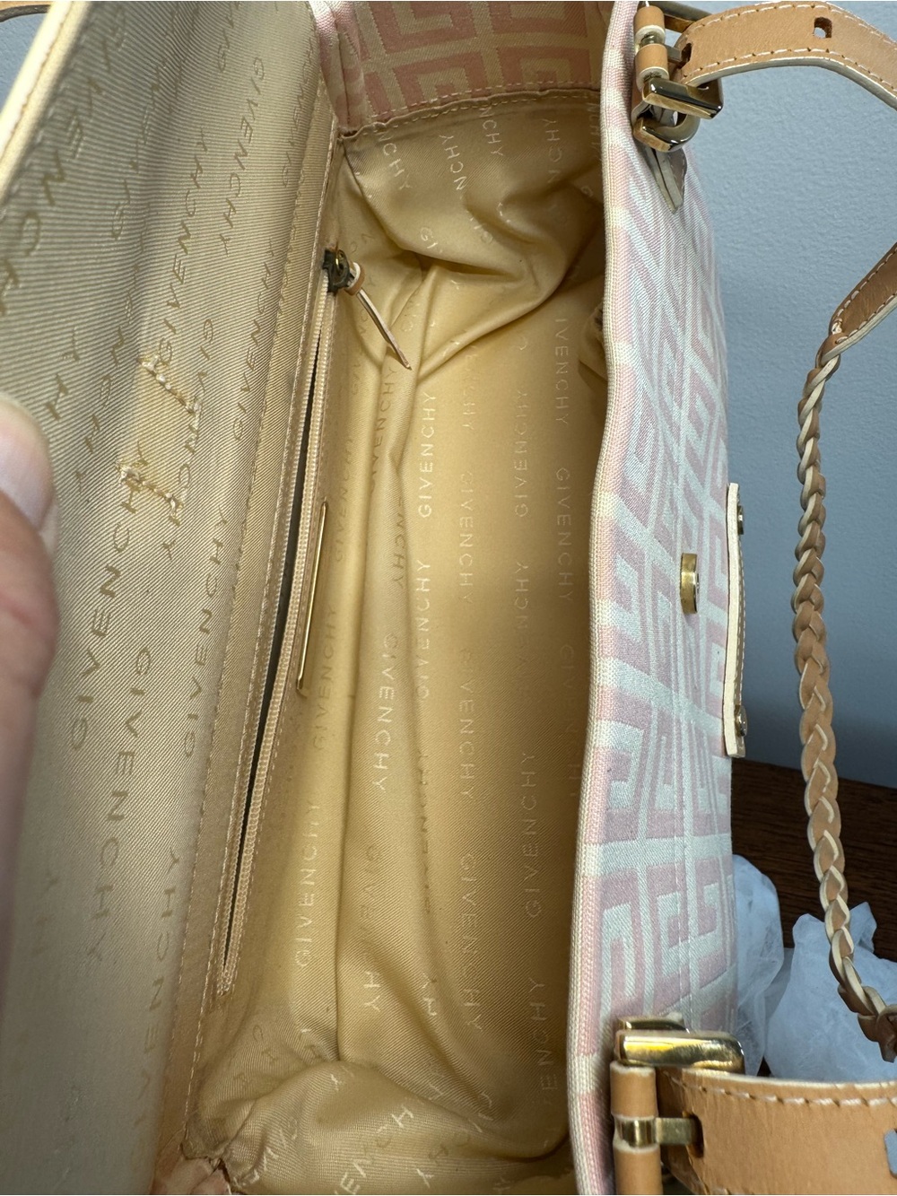 Givenchy Vintage 4G Monogram Canvas Braided Baguette Shoulder Bag w/COA - EUC - Picture 12 of 13